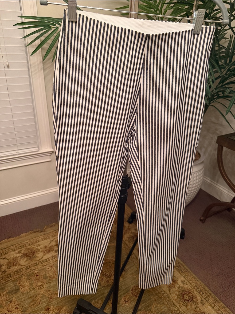 a new day Black and White Striped Cropped Pants